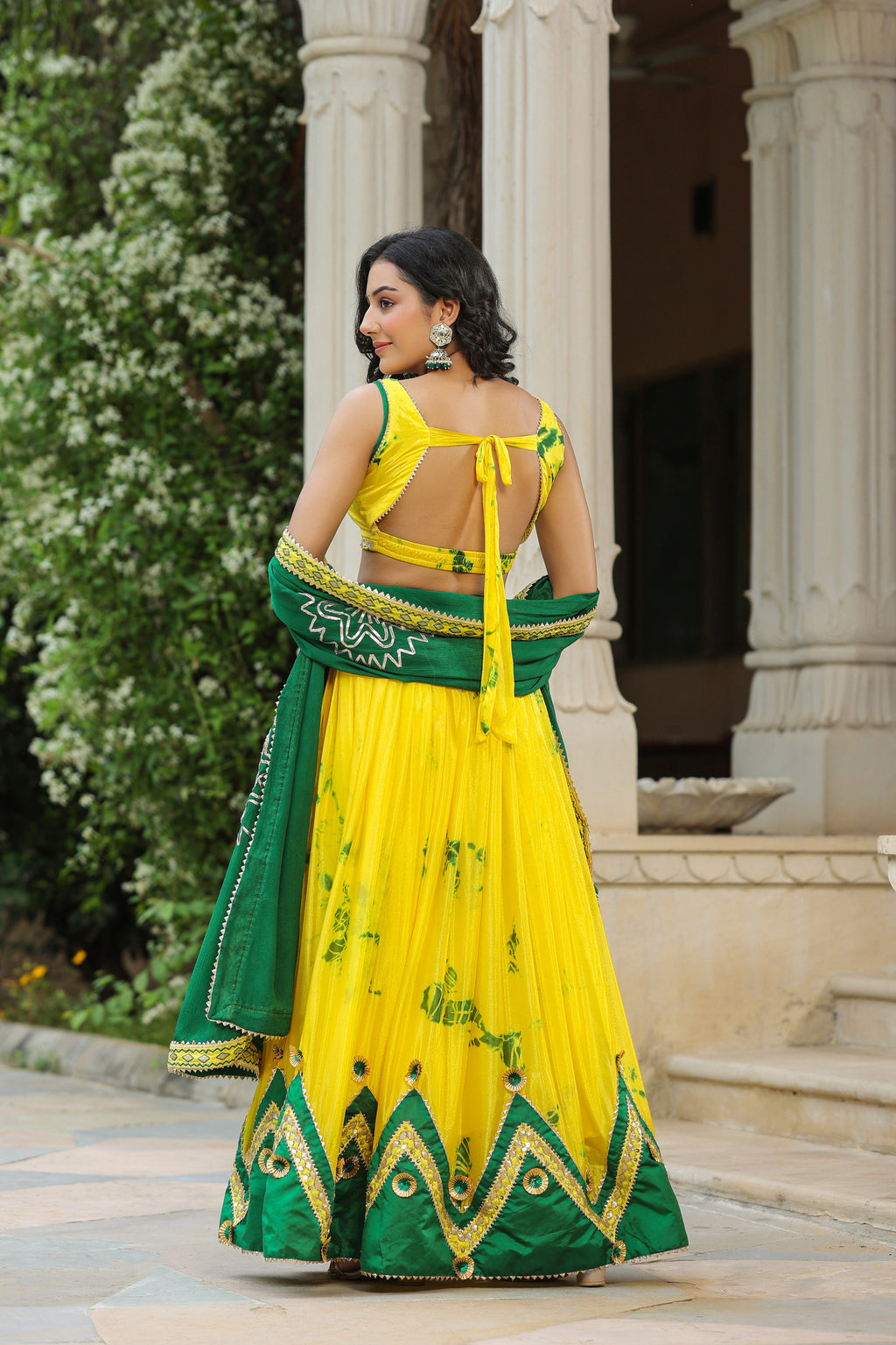 Golden Fizz Yellow Chinon Lehenga Set