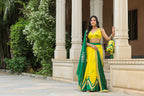 Golden Fizz Yellow Chinon Lehenga Set