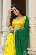 Golden Fizz Yellow Chinon Lehenga Set