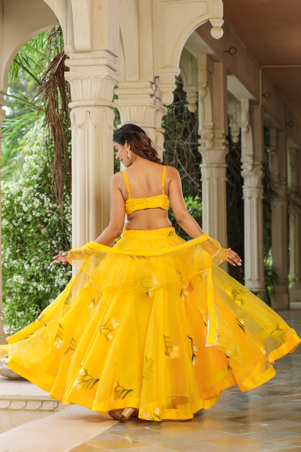 Sunflower Yellow Organza Haldi Lehenga Set