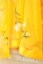 Sunflower Yellow Organza Haldi Lehenga Set