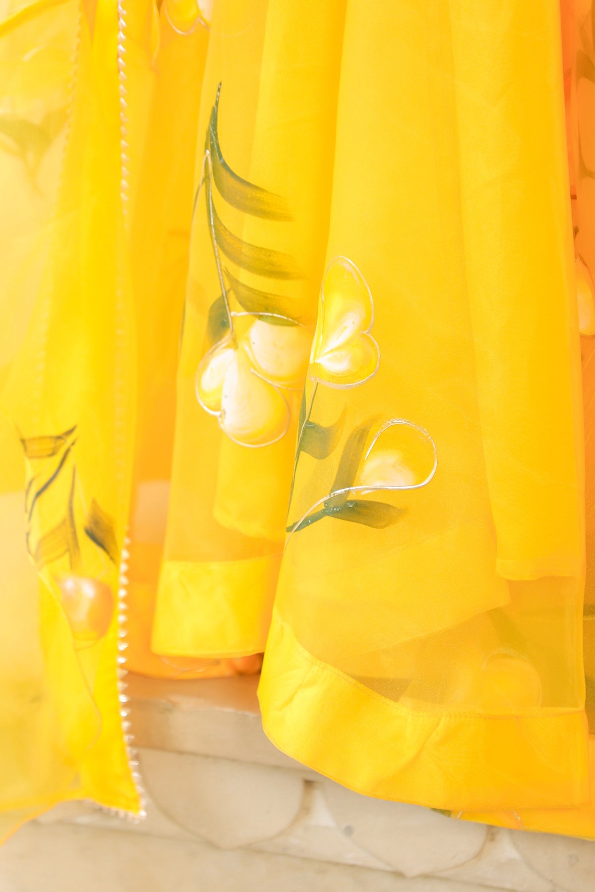 Sunflower Yellow Organza Haldi Lehenga Set