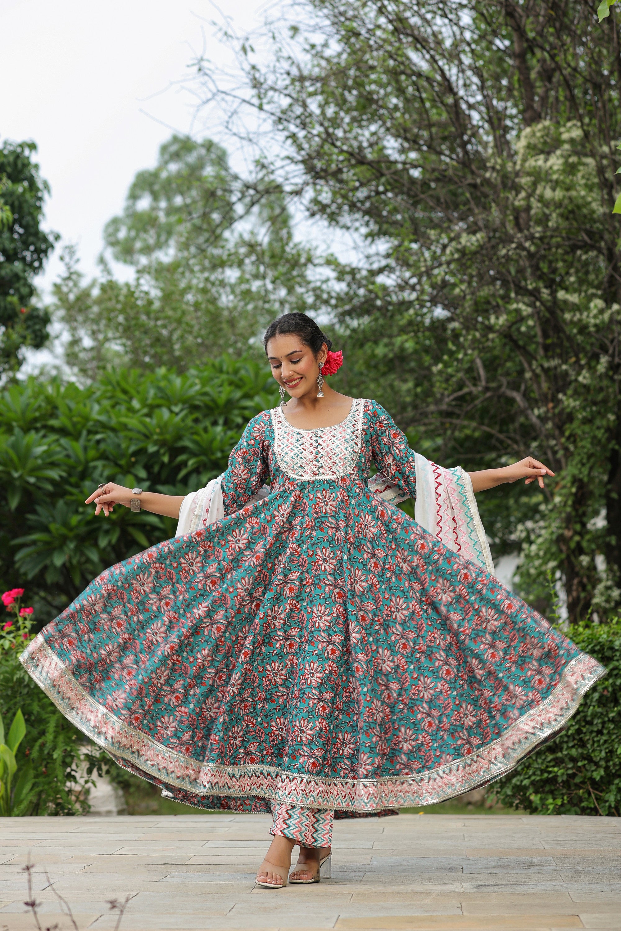 Shakespeare Cotton Anarkali Suit Set