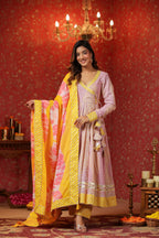 Bumblebee Cotton Anarkali Suit Set