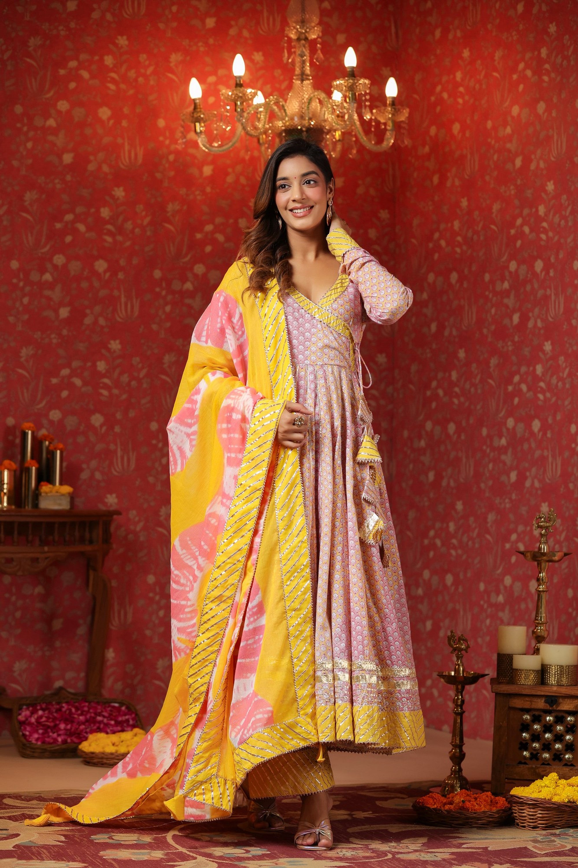Bumblebee Cotton Anarkali Suit Set