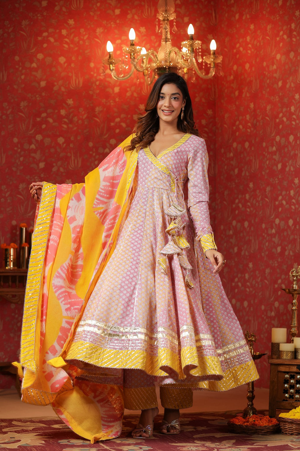Bumblebee Cotton Anarkali Suit Set