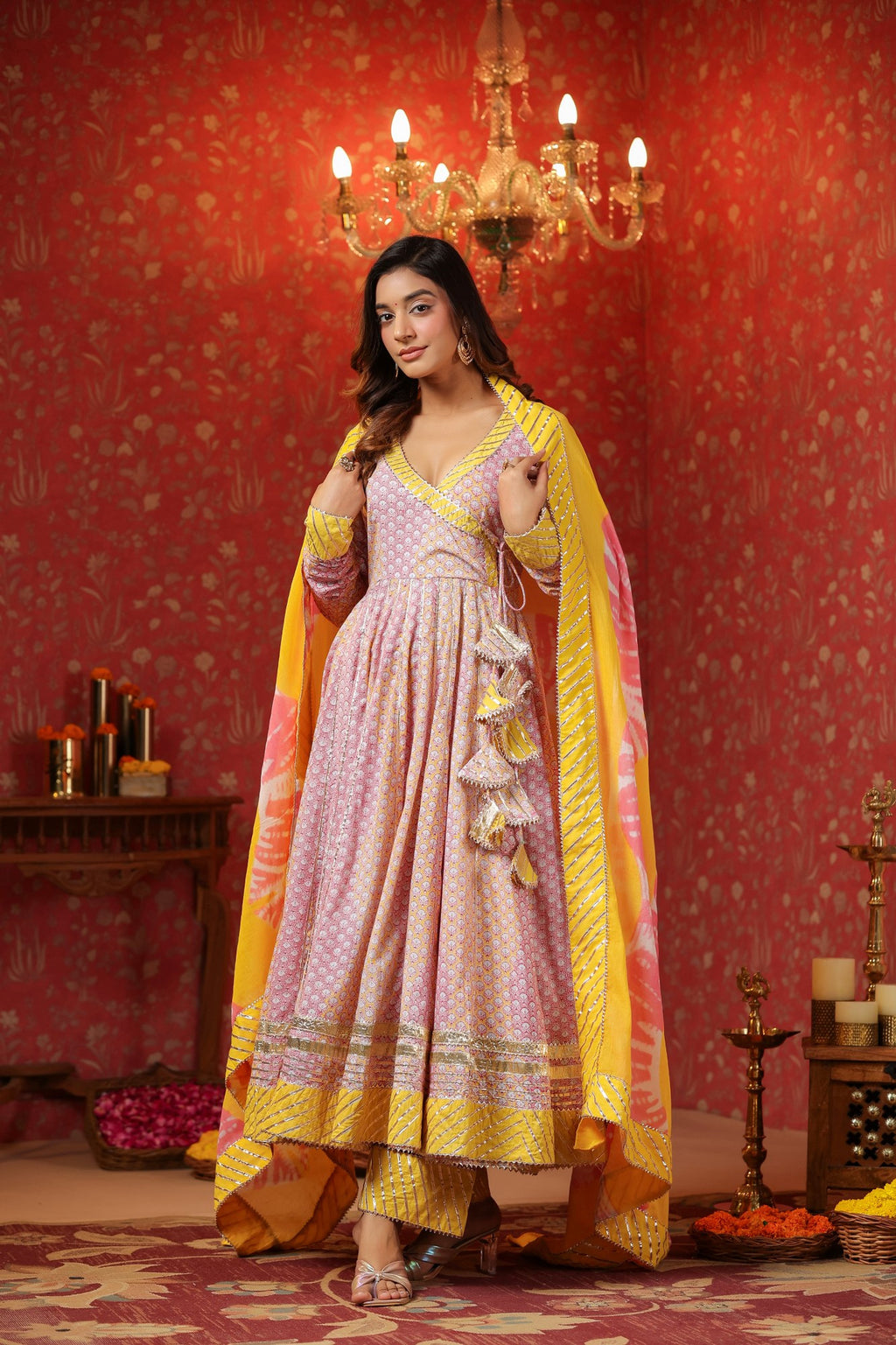 Bumblebee Cotton Anarkali Suit Set