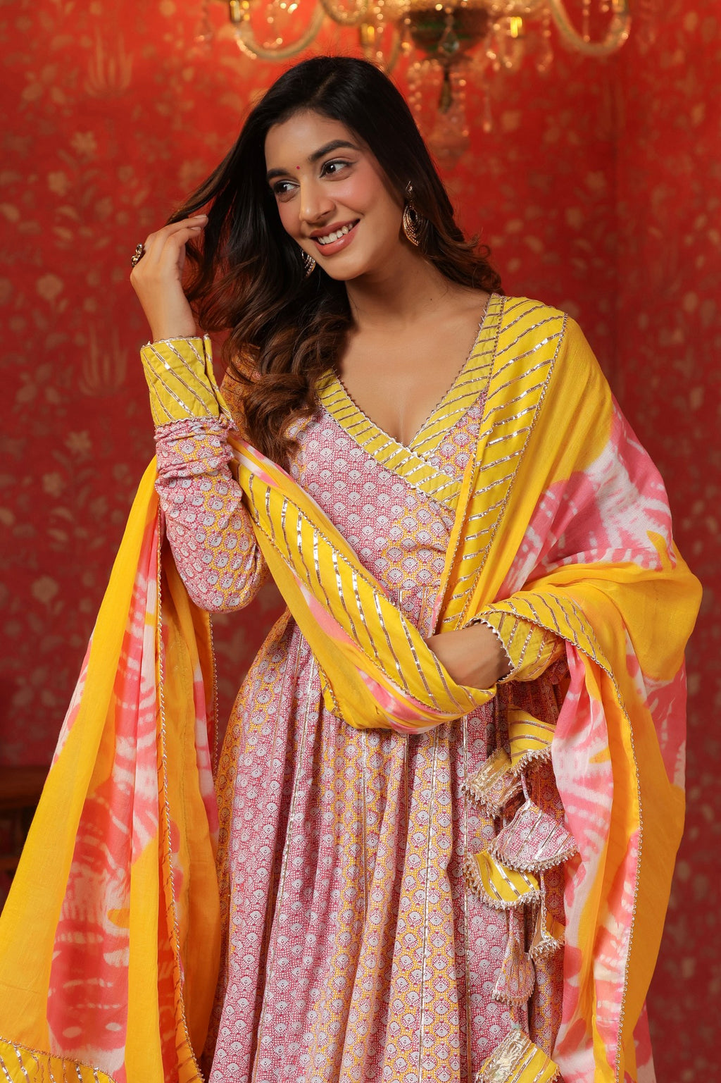 Bumblebee Cotton Anarkali Suit Set