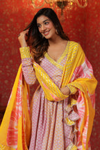 Bumblebee Cotton Anarkali Suit Set