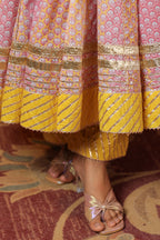 Bumblebee Cotton Anarkali Suit Set