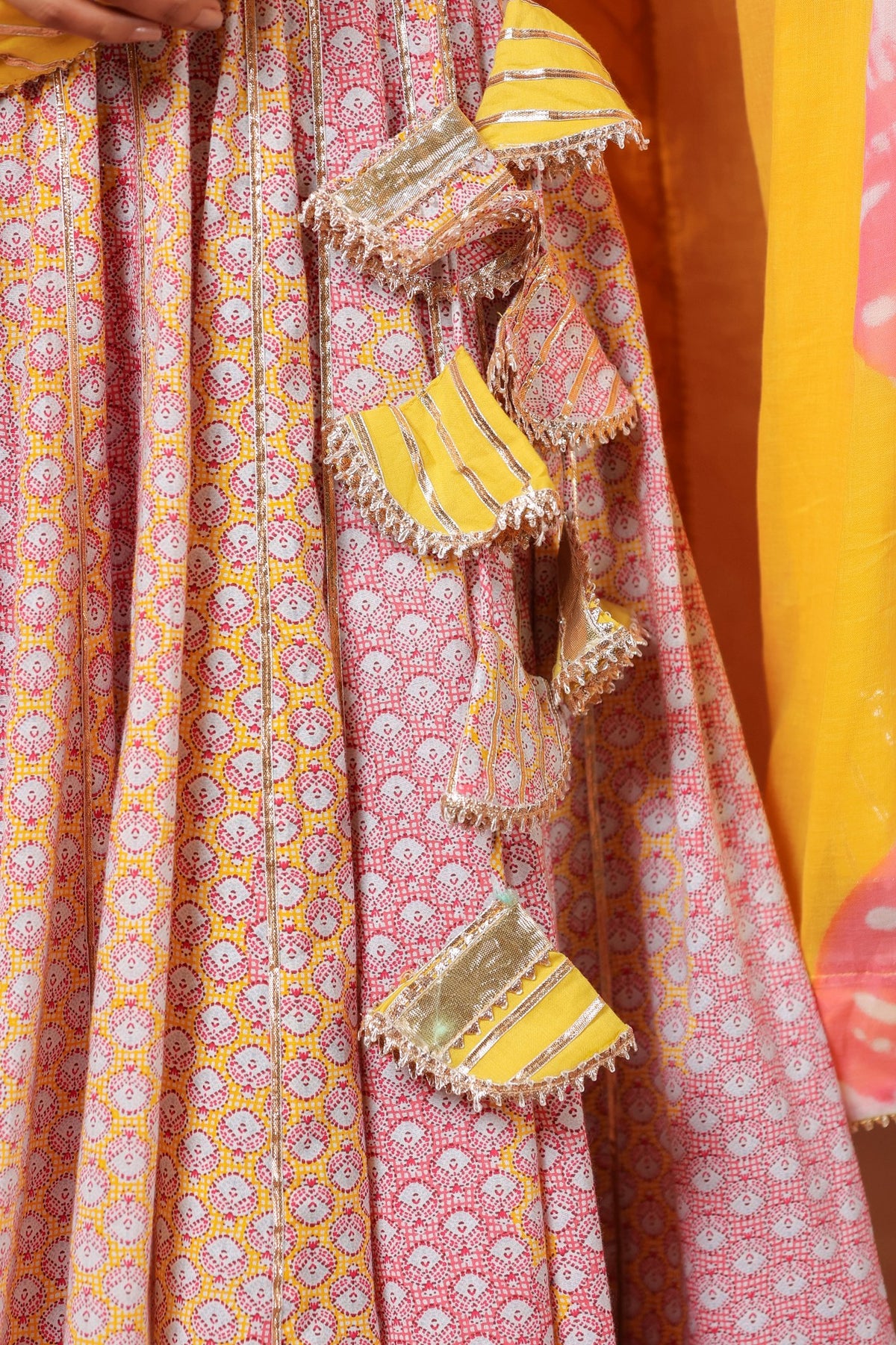 Bumblebee Cotton Anarkali Suit Set