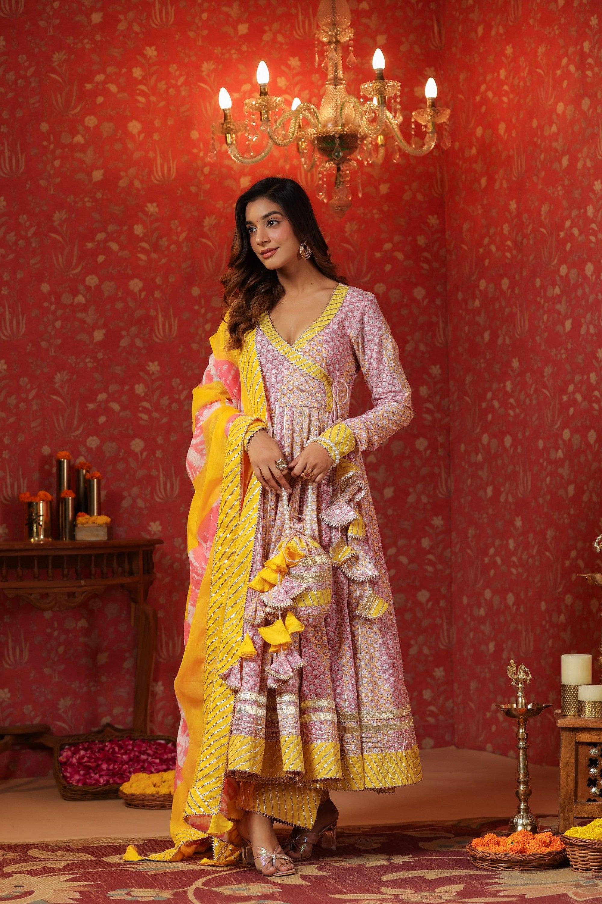 Bumblebee Cotton Anarkali Suit Set