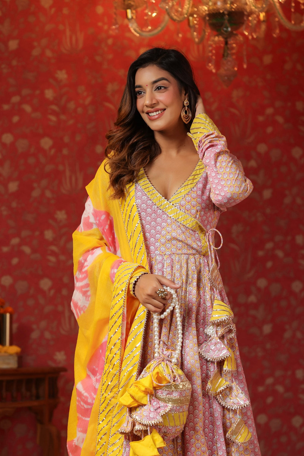Bumblebee Cotton Anarkali Suit Set