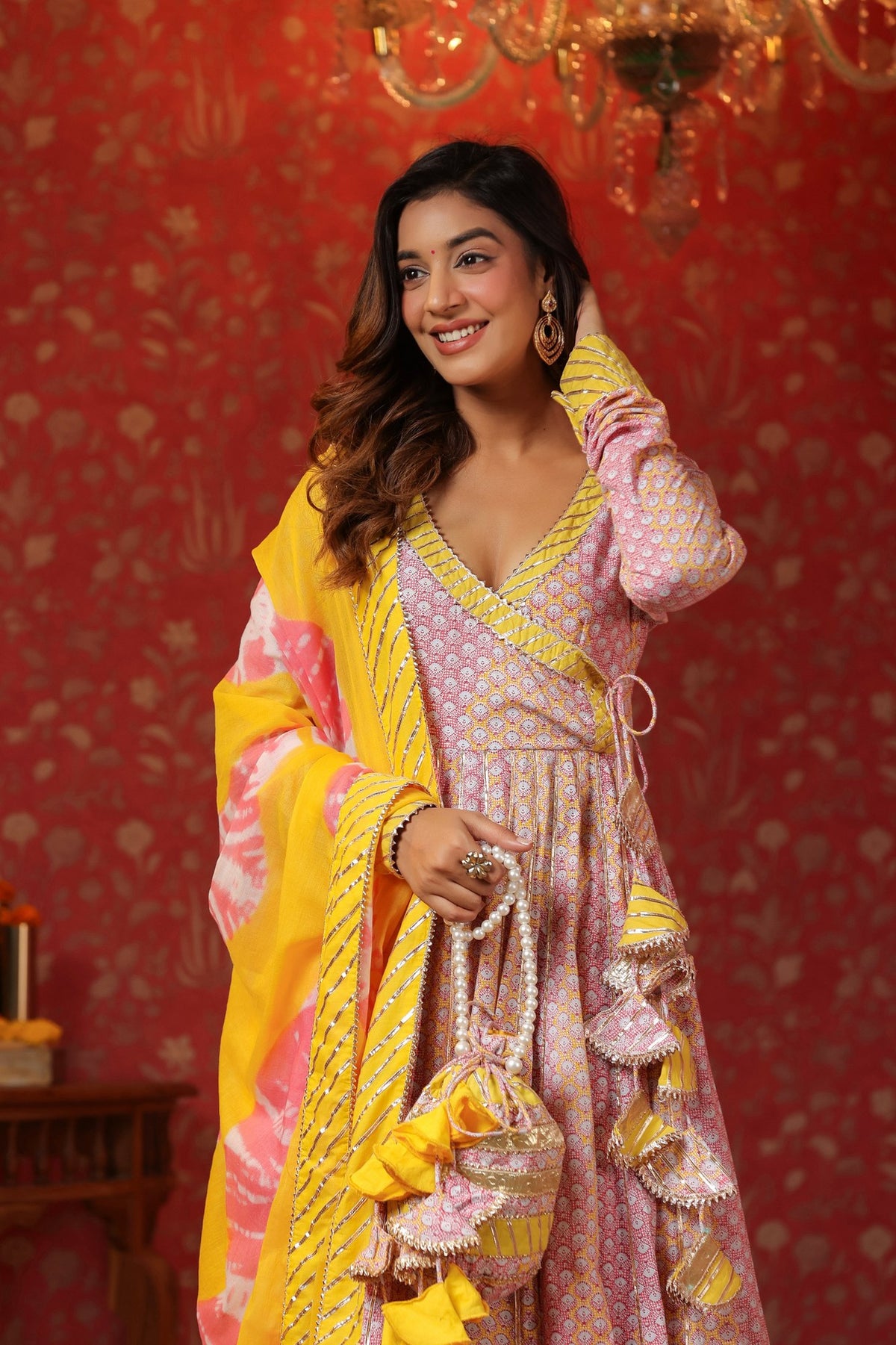 Bumblebee Cotton Anarkali Suit Set