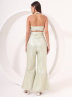 Mint Green Brocade Halter Neck Co-Ord Set