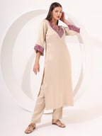 Golden Tissue Straight Kurta Set