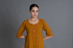 Mustered Round Neck Dress