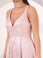 Blush Pink Brocade Anarkali Gown