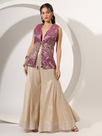 Golden Sharara with Brocade Jacket