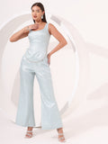 Ice-blue Brocade Co-ord Set