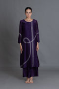 Purple Embroidered Dress Co-ord