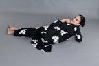 Black Floral Printed Dress Co-ord