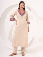 Golden Tissue Straight Kurta Set
