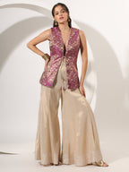 Golden Sharara with Brocade Jacket