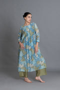 Ocean Blue Floral Print Dress Co-ord