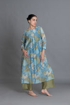Ocean Blue Floral Print Dress Co-ord