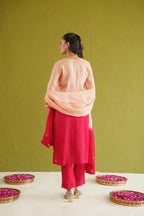 Red Ombre Embroidered Suit Set