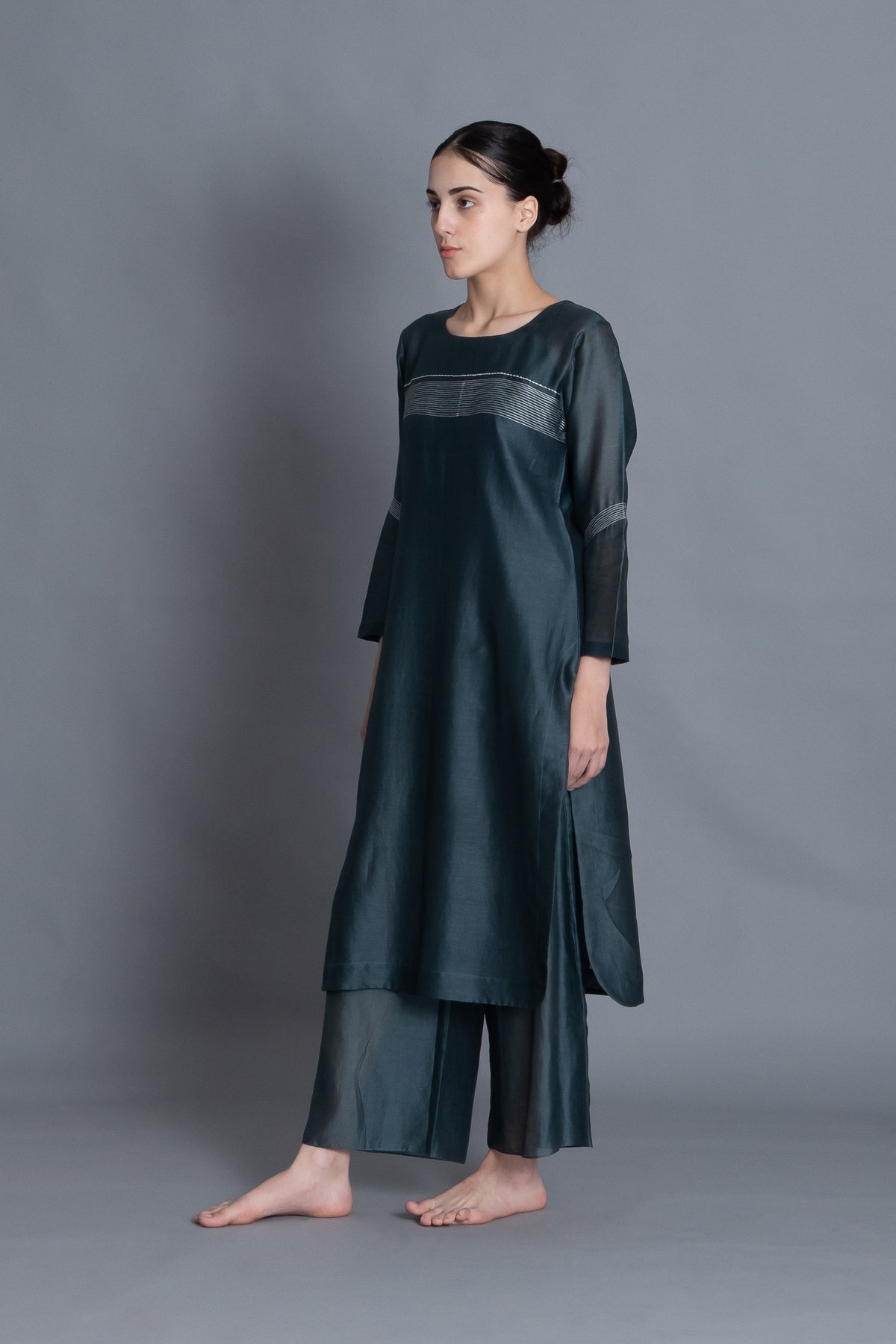 E-Mint Embroidery Dress Co-ord