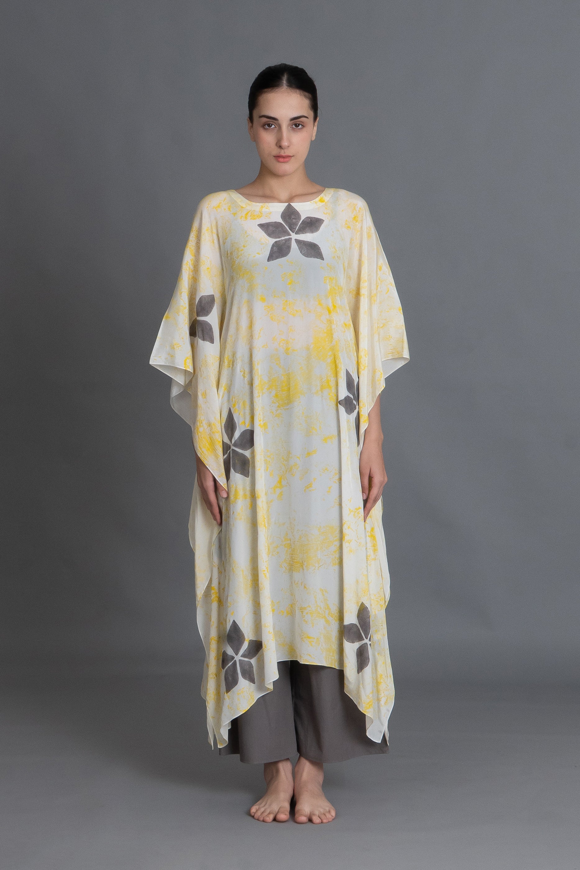 Crezia Silk Kaftan Co-ord with Scraff