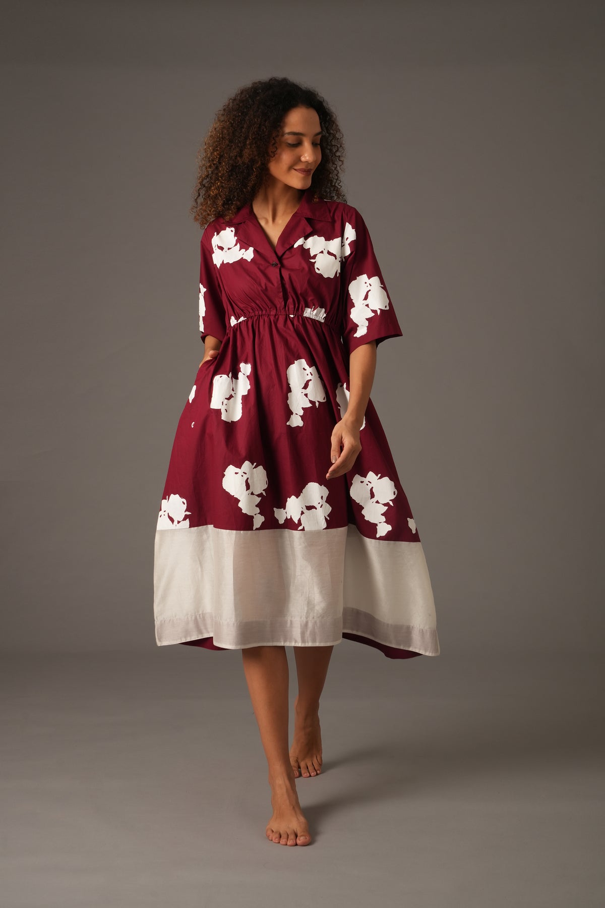 Flower Print Elesticated Dress