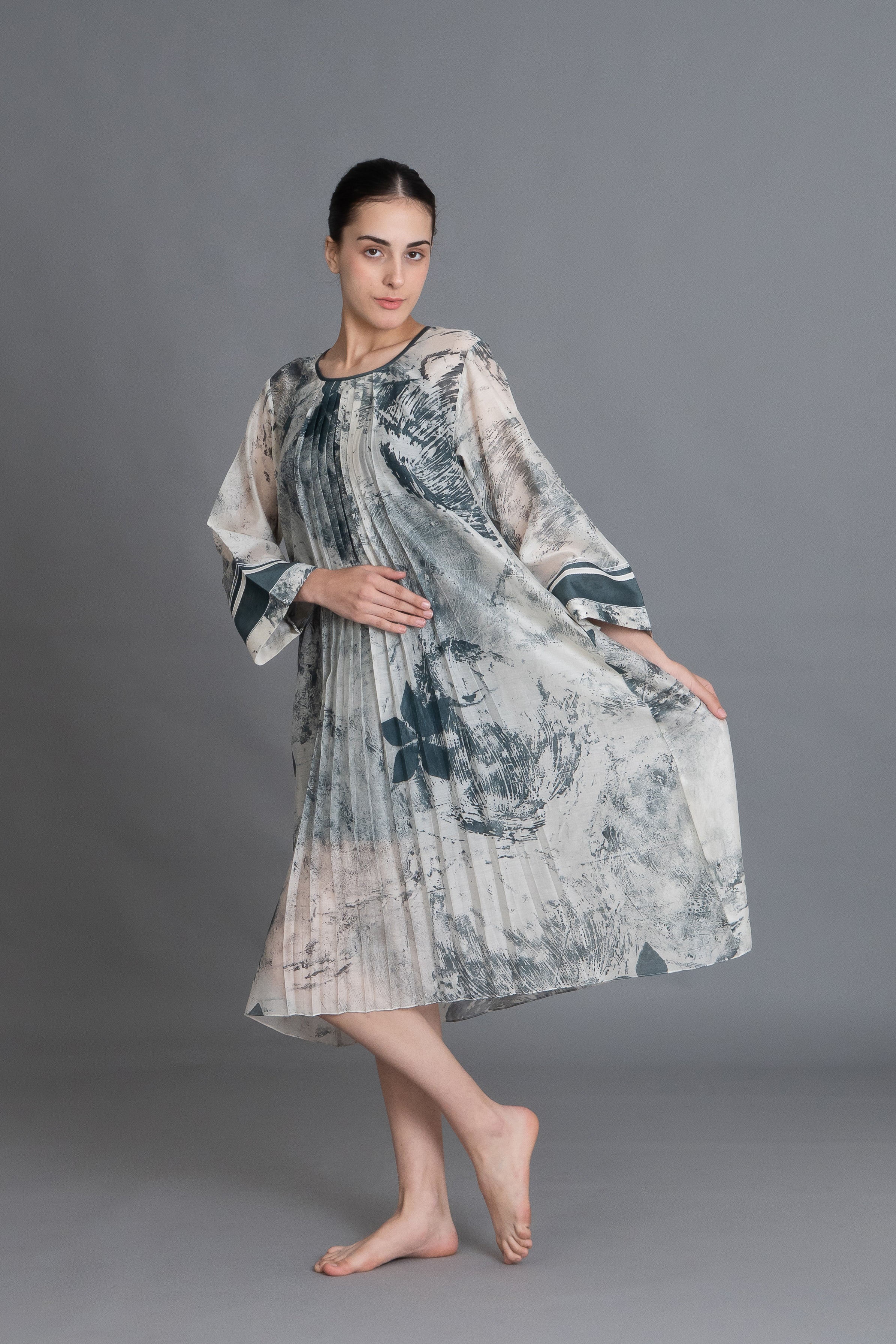 Mint Texture Print Dress