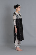 Black Textured Print Dress Co-ord