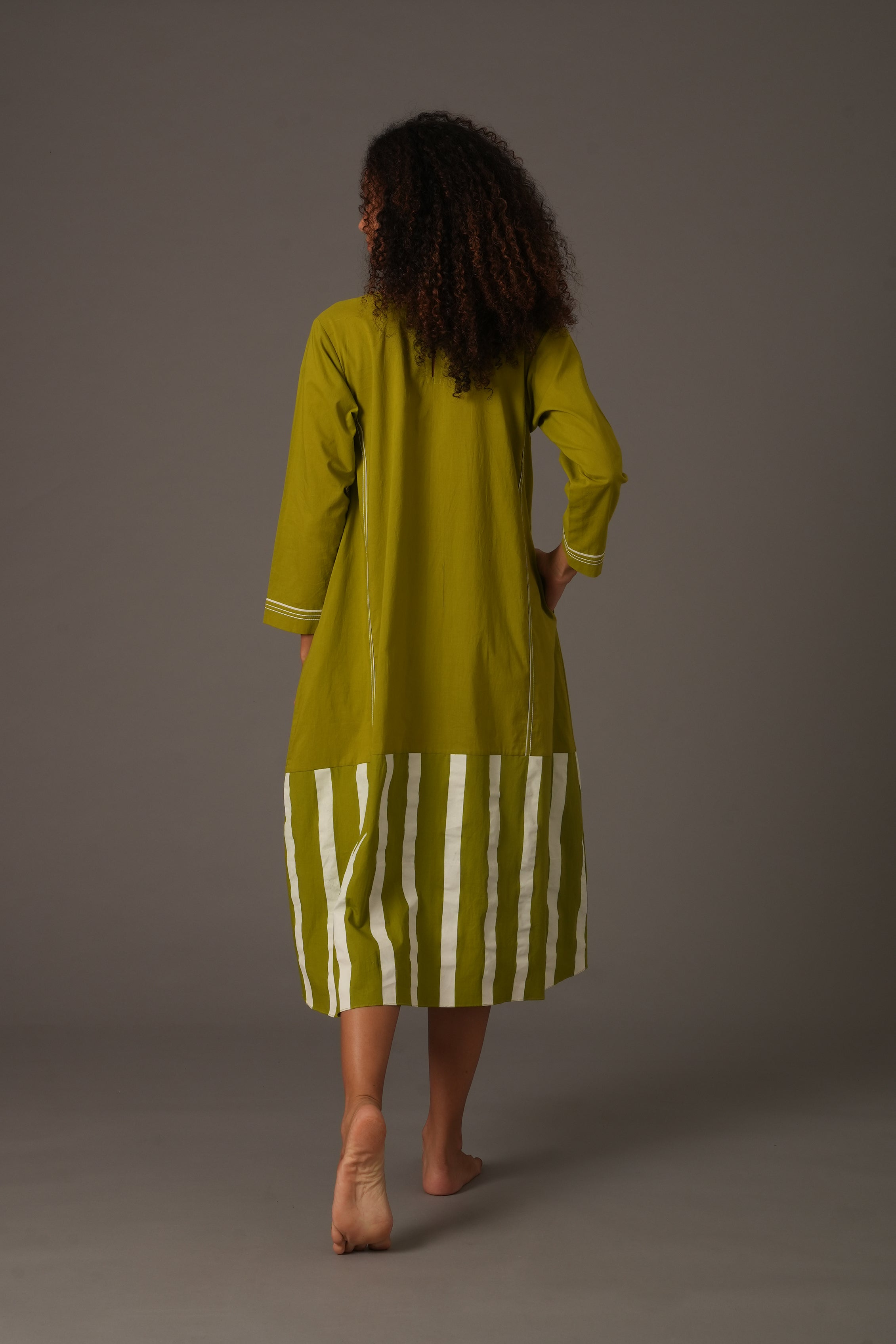 Purple Bright white stripe dress