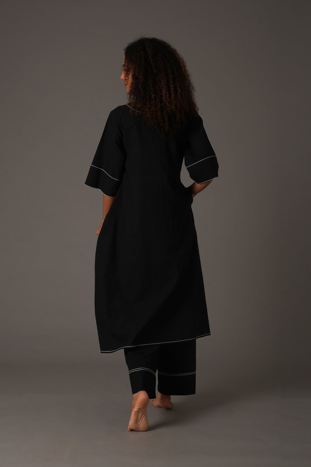 Black Embroidery Dress Co-ord