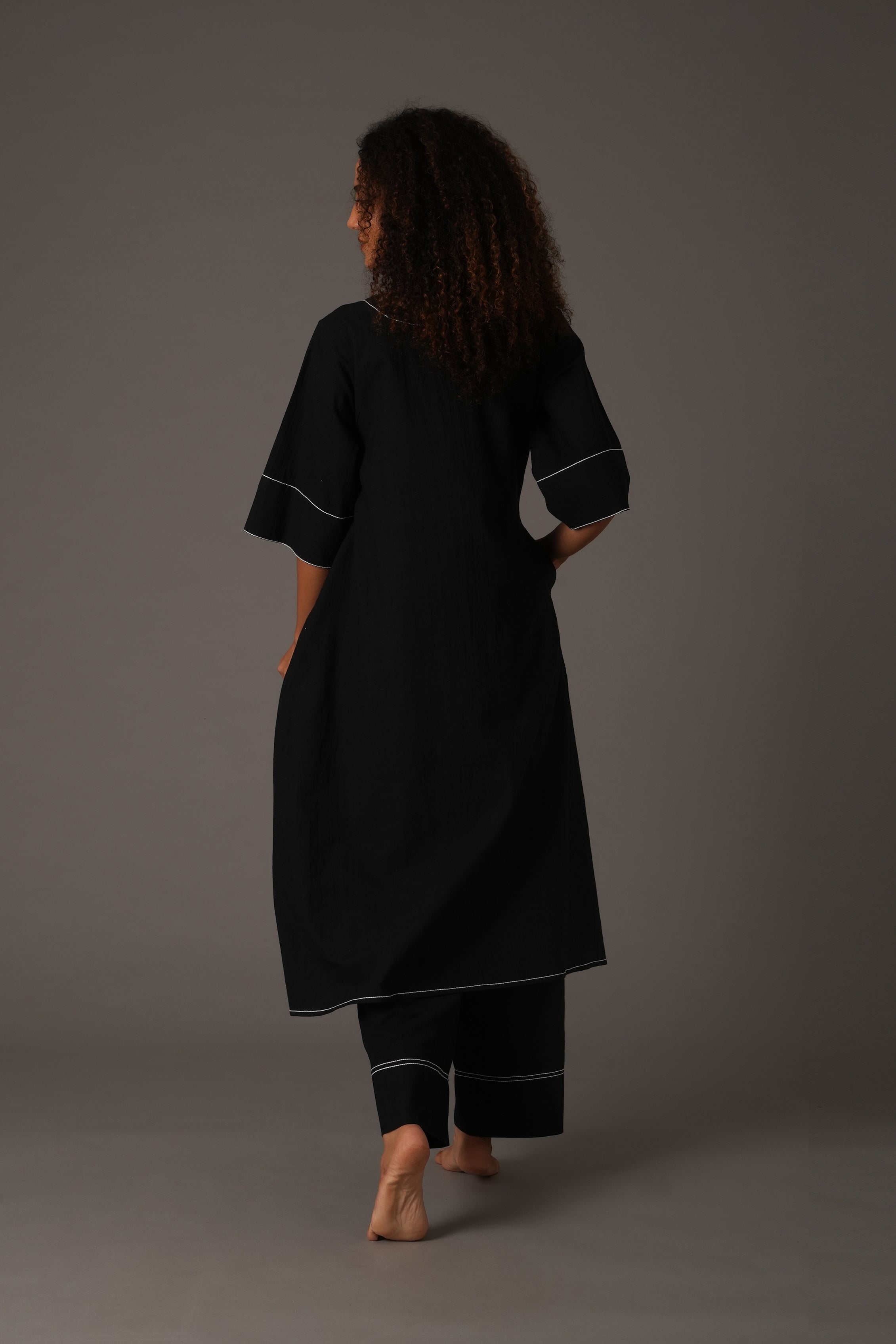 Black Embroidery Dress Co-ord