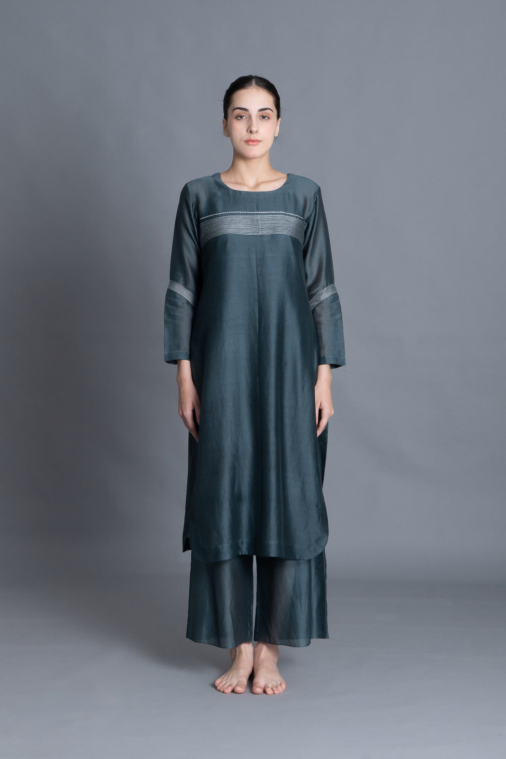 E-Mint Embroidery Dress Co-ord