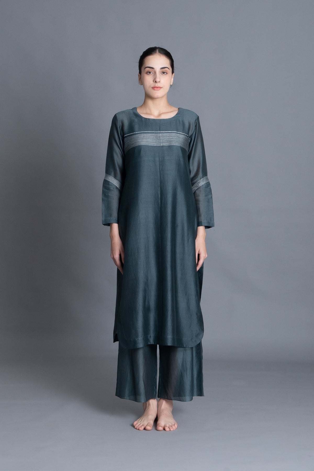E-Mint Embroidery Dress Co-ord