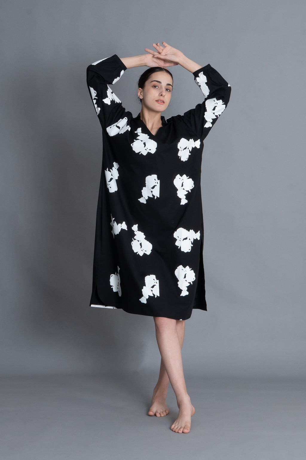 Black Floral Printed Dress