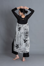 Black Textured Pleated Dress Co-ord