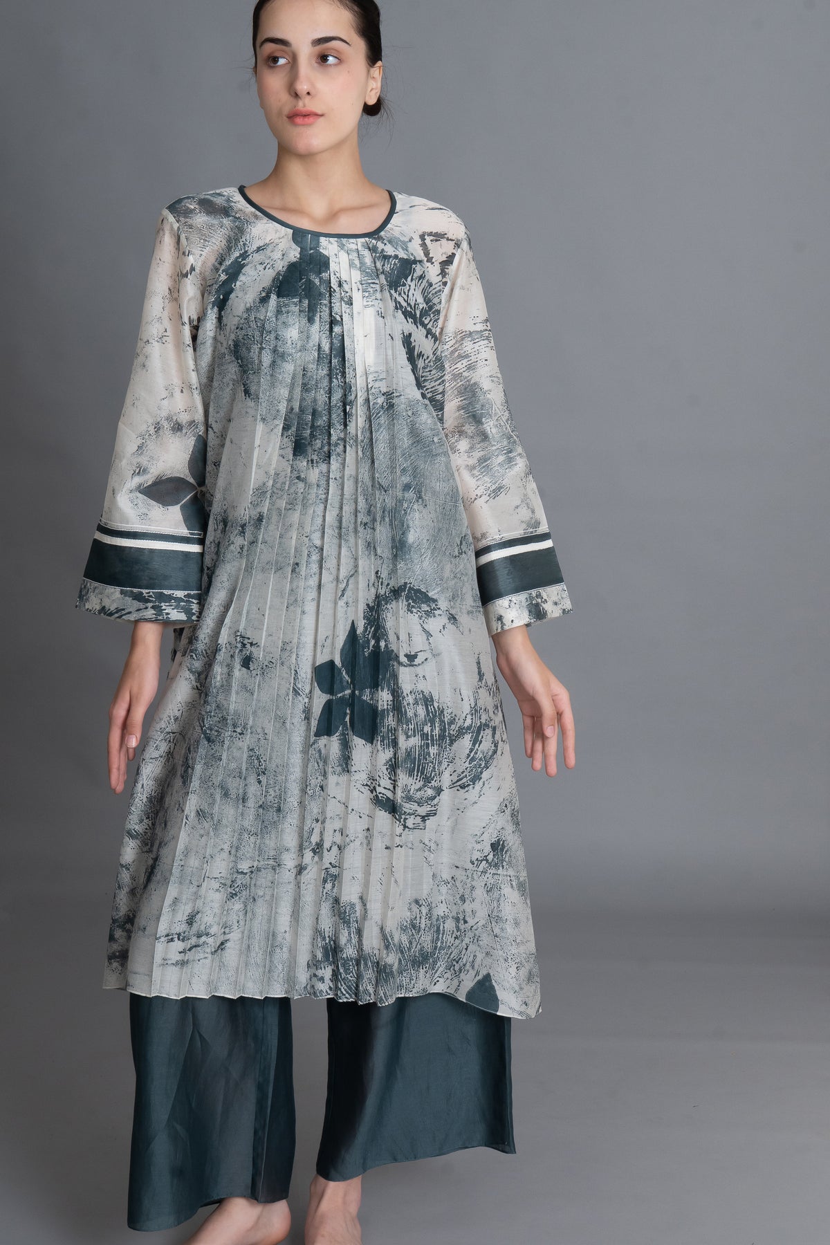 Mint Texture Print Dress Co-ord
