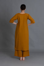 Mustered Round Neck Dress Co-ord
