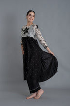 E-Mint Embroidery Dress Co-ord with Scraff
