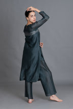 E-Mint Embroidery Dress with Embroidried Bottom