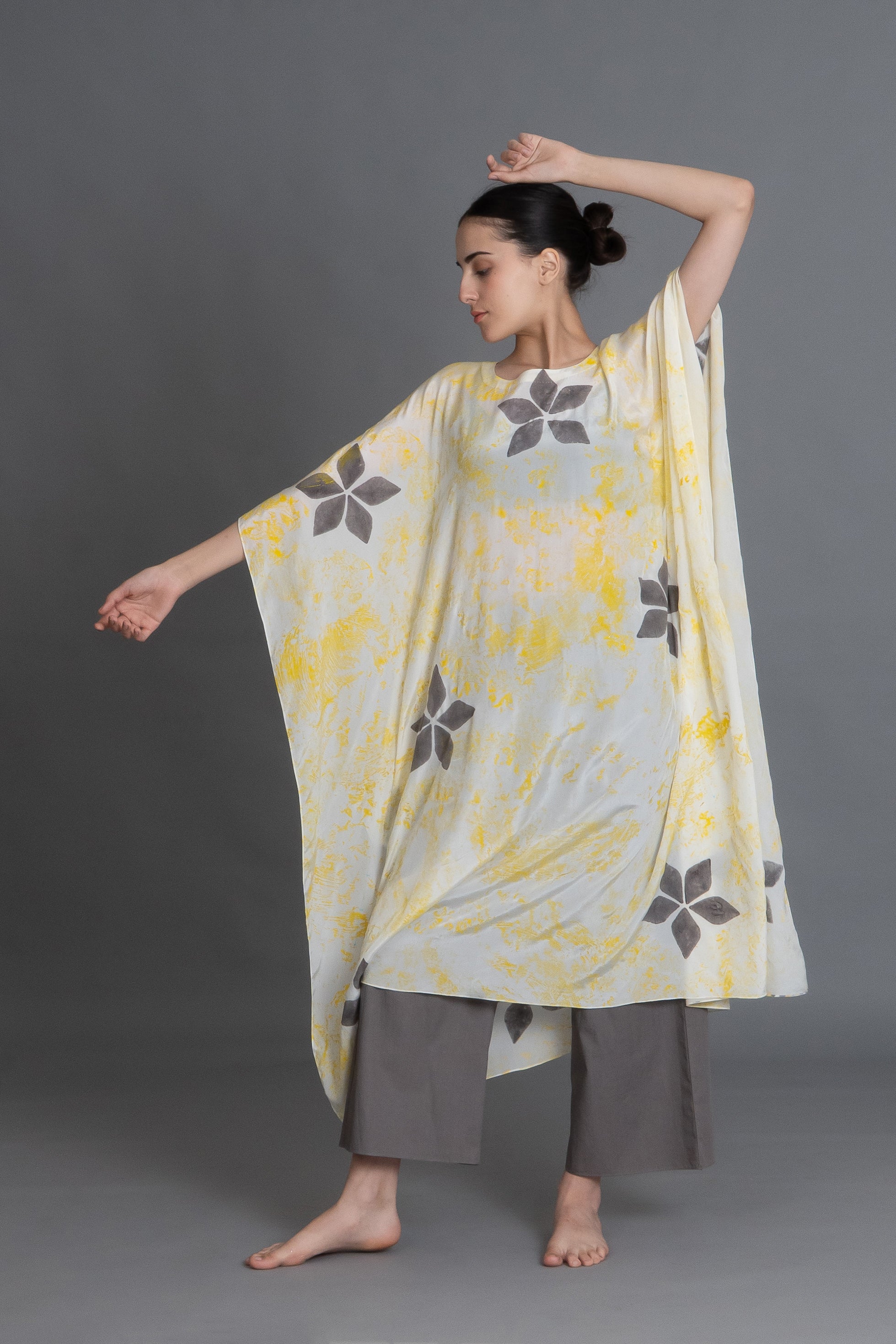 Crezia Silk Kaftan Co-ord with Scraff