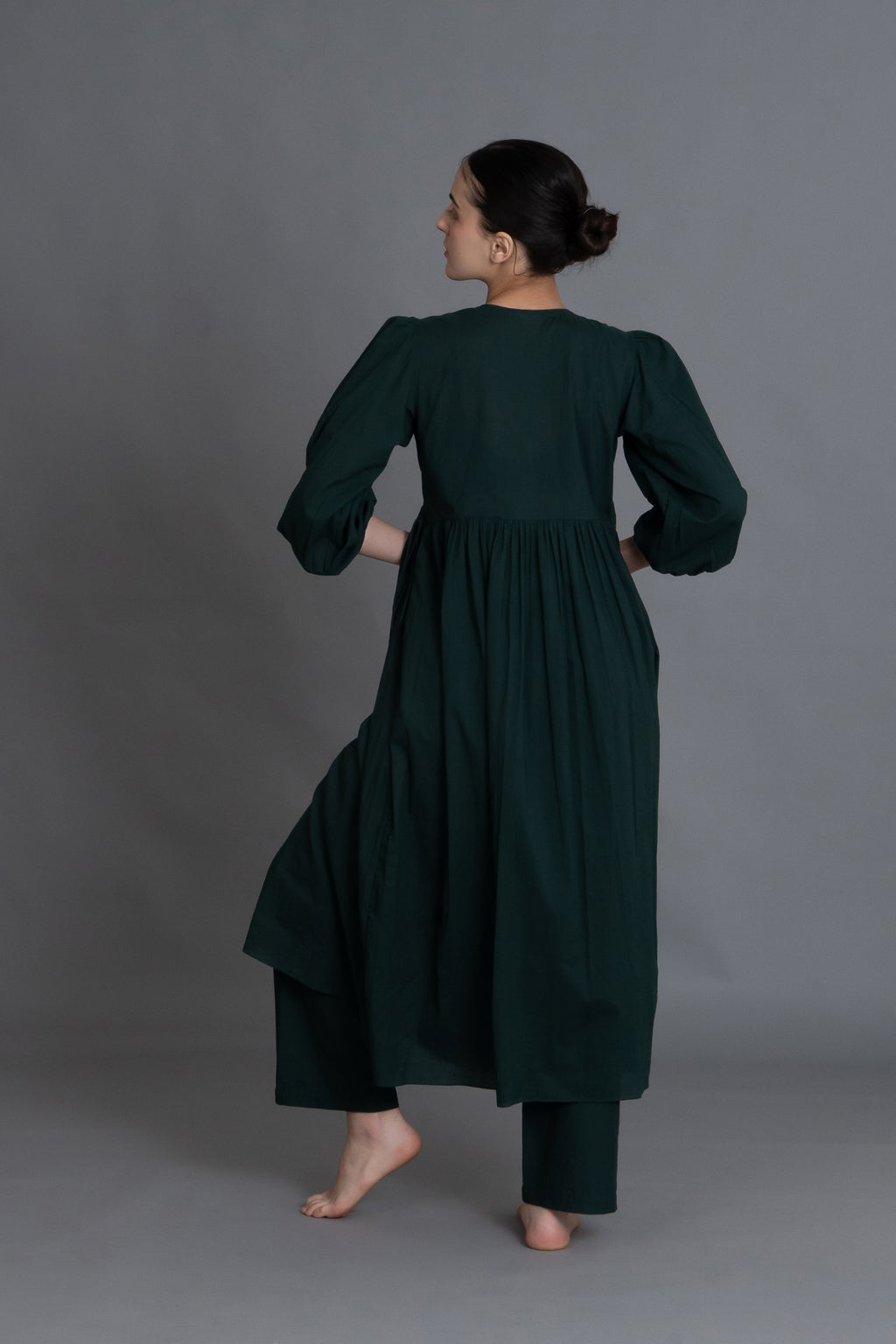 Forest Green Hand-Smocked Dress Co-ord