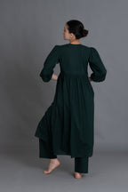 Forest Green Hand-Smocked Dress Co-ord